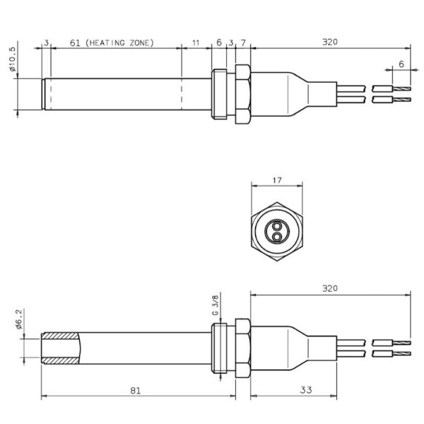 1471053 Resistenza accensione per stufe a pellet in ceramica - immagine 2