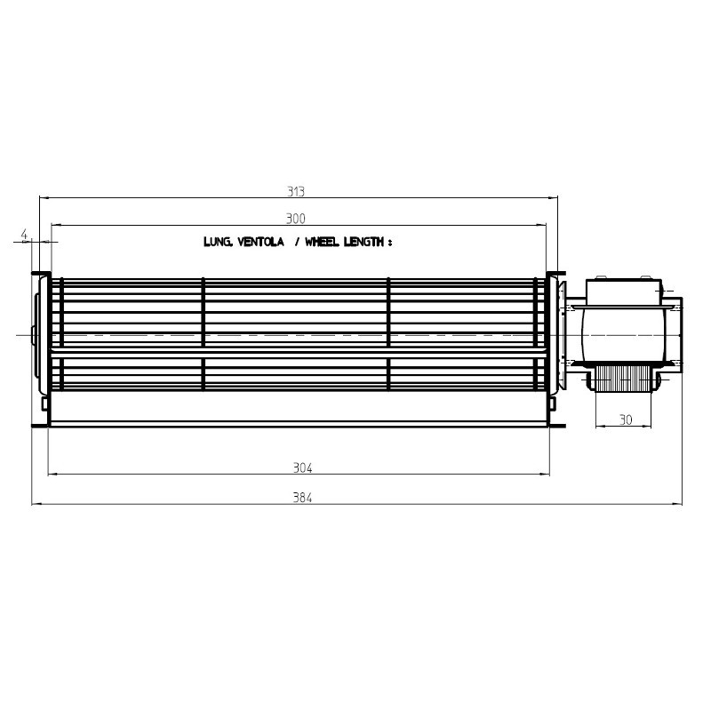 Ventola tangenziale FERGAS 4M5206 Diametro ventola: 60 mm Lunghezza ventola: 300 mm - immagine 2
